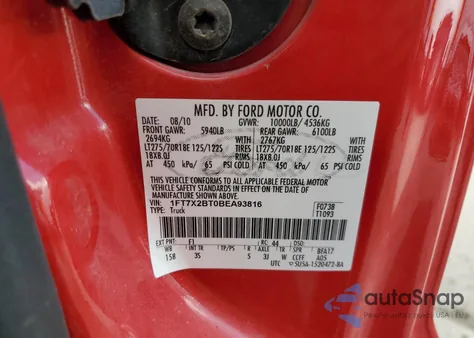 2011 Ford F250 Super Duty z USA, uszkodzony, nr VIN 1FT7X2BT0BEA93816